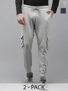 MADSTO Men Pack Of 2 Regular Fit Cotton Joggers