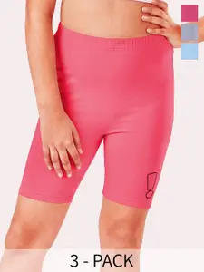 You Got Plan B Girls Colourblocked Cycling Sports Shorts