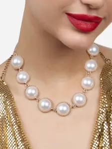 Zaveri Pearls Gold Plated Statement Necklace