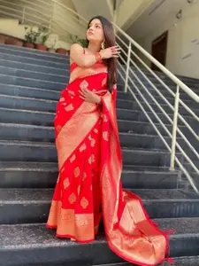 Areca Designer Ethnic Motif Woven Design Banarasi Zari Saree