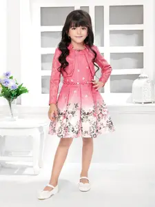 Tiny Baby Floral Print Bell Sleeve Fit & Flare Dress