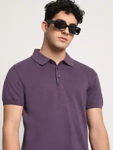 THE BEAR HOUSE Men Solid Regular Fit Cotton Polo Collar T-Shirt