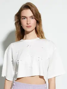 Koton Women Typography Extended Sleeves T-shirt