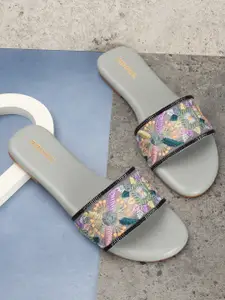 Anouk Women Printed Ethnic Open Toe Flats