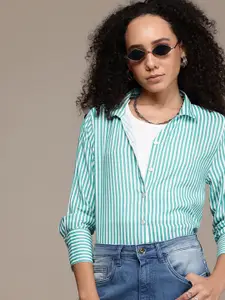 The Roadster Life Co. Opaque Striped Casual Shirt