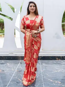 Glorisa Geometric Woven Design Zari Pure Silk Mysore Silk Saree