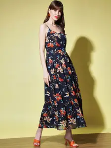 Slenor Floral Print Georgette Maxi Dress