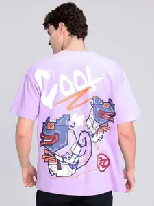 PURPLEMANGO THE FRUIT OF FASHION Men Printed Extended Sleeves Raw Edge T-shirt