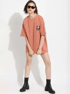 PURPLEMANGO THE FRUIT OF FASHION Men Henley Neck Drop-Shoulder Sleeves Applique T-shirt