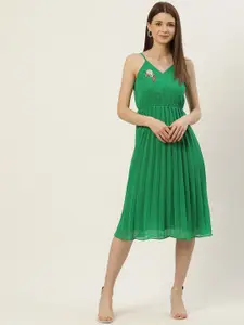 Slenor Georgette Fit & Flare Midi Dress
