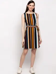 Slenor Striped Crepe Sheath Dress