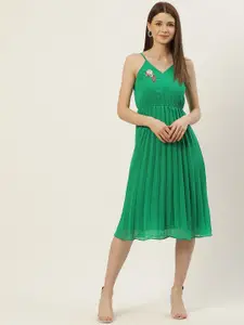 Slenor Georgette Fit & Flare Midi Dress