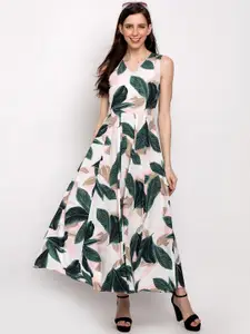 Slenor Floral Print Crepe Maxi Dress