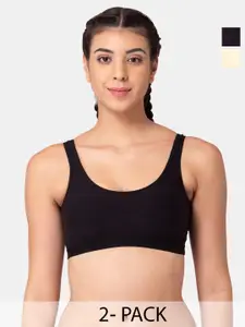 Tweens Pack Of 2 Full Coverage Cotton Workout Bra All Day Comfort