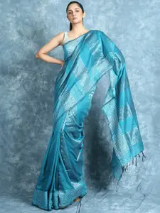 Arhi Striped Woven Design Zari Saree