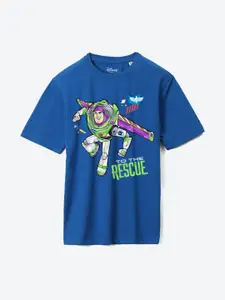 YK Disney Boys Toy Story Printed Pure Cotton Applique T-shirt