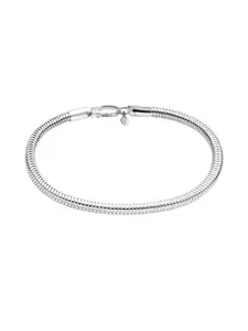 LeCalla 925 Sterling Silver Handcrafted Rhodium Plated Link Bracelet