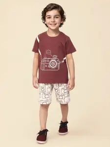 Toonyport Boys Printed Pure Cotton T-shirt With Shorts