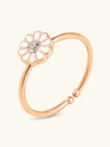 Mabel Rose Gold-Plated Stone Studded Finger Ring