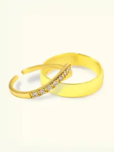 Mabel Set Of 2 Gold-Plated Couple Promise  Adjustable Finger Rings
