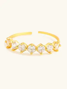 Mabel Gold-plated Cubic Zirconia Stone Studded Adjustable Ring