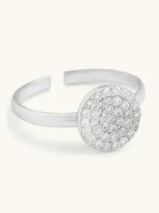 Mabel Silver-Plated CZ-Stone Studded Finger Ring