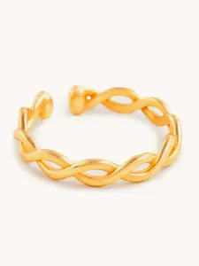 Mabel 925 Sterling Silver 18 Karat Gold Plated Braid Adjustable Band Ring