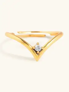 Mabel Gold-Plated CZ-Stone Studded Finger Ring