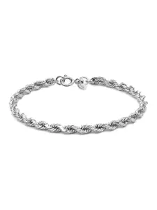 LeCalla 925 Sterling Silver Rhodium Plated Link Bracelet