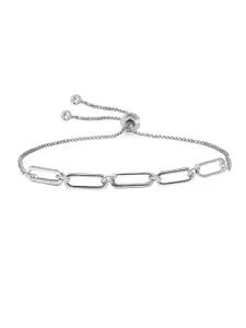 LeCalla 925 Sterling Silver Rhodium Plated Link Bracelet