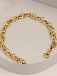LeCalla 925 Sterling Silver Gold Plated Link Bracelet