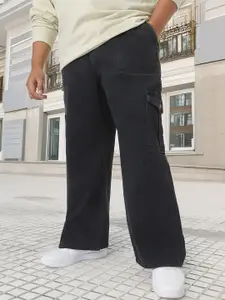 Urbano Plus Men Loose Fit Washed Cargo Non-Stretchable Jeans With 6 Pockets