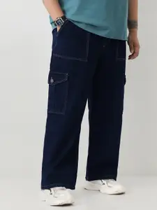 Urbano Plus Men Loose Fit Washed Cargo Non-Stretchable Jeans With 6 Pockets