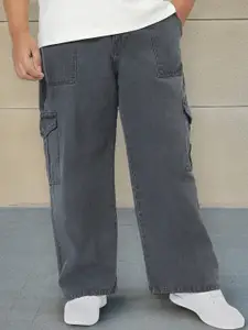 Urbano Plus Men Loose Fit Washed Cargo Non-Stretchable Jeans With 6 Pockets