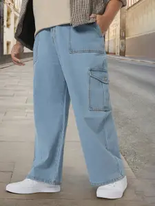 Urbano Plus Men Loose Fit Washed Cargo Non-Stretchable Jeans With 6 Pockets