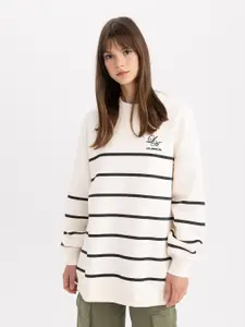 DeFacto Striped Round Neck Sweatshirts