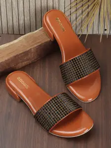 Anouk Embellished PU Kitten Sandals