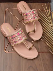Anouk Printed PU Wedge Sandals
