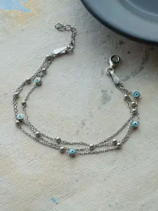 MANNASH Sterling Silver Rhodium Plated Link Bracelet