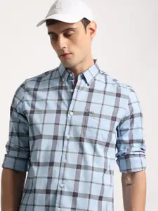 THE BEAR HOUSE Men Checked Slim Fit Button-Down Collar Casual Shirts