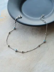 MANNASH Women Sterling Silver Rhodium-Plated Link Bracelet