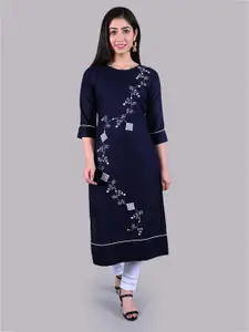 BAESD Floral Embroidered Straight Kurta