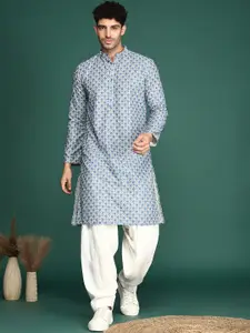 Sangria Ethnic Motifs Printed Cotton Straight Kurta