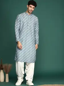 Sangria Ethnic Motifs Printed Cotton Straight Kurta