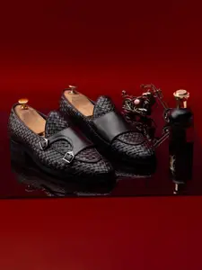 GRIFFIN Men Textured Water Repellent Upper Leather Monks