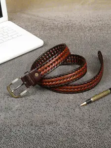 LOUIS STITCH Men Woven Designed Leather Belt
