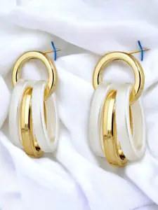 LUCKY JEWELLERY 18k Gold Plated Contemporary Drop Earrings