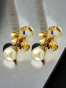 LUCKY JEWELLERY 18k Gold-Plated Contemporary Studs Earrings