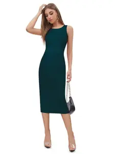 BAESD Round Neck Sleeveless Bodycon Midi Dress