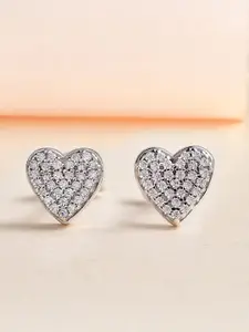 Ornate Jewels Heart Shaped Studs Earrings